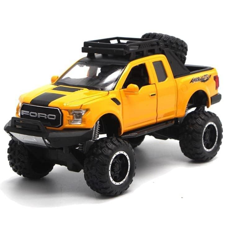 1:24 Scale Die-Cast Off-Road Pickup Truck Toy 32129 | Alloy Metal Pull Back Monster Truck with Light & Sound, Opening Doors & Bonnet | Heavy Duty 4x4 Racing Truck – Display Box Set