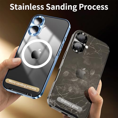 Coque iPhone 16 Pro MagSafe en aluminium bleu mat