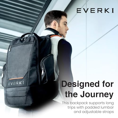 EVERKI ContemPRO 117 Laptop Backpack Fits up to 18.4” – Gaming, 42L Large Travel Backpack with Water-Resistant Rain Cover for Women & Men – Spacious Business Laptop Bag – Black (EKP117B)2