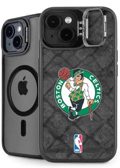 Skinit Kickstand Phone Case Compatible with iPhone 15 - Officially Licensed NBA Boston Celtics Dark Rust Design