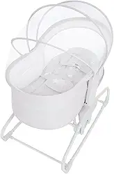 MASTELA Cadeira Moisés Giratória 360° 4 em 1 Berço Balanço Automático, Timer, Músicas, Até 18kg - Cinza Liso