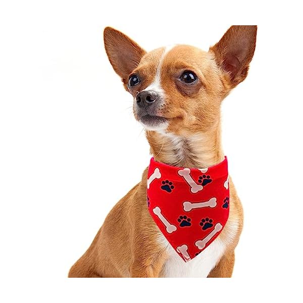 Pai sence 30pcs paw print dog bandanas bulk for small medium pets adjustable cat scarves daily birthday party wedding holiday bone yorkie triangle bibs scarf for girl boy grooming accessories - image 6