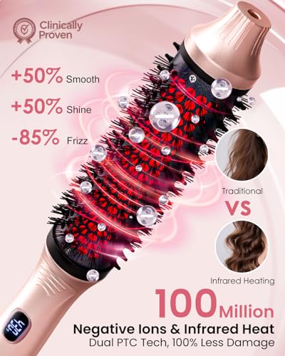 Infrared Thermal Brush, 2026 Upgrated Negative Ion Thermal Round Brush for Women Girls Hai - image 2