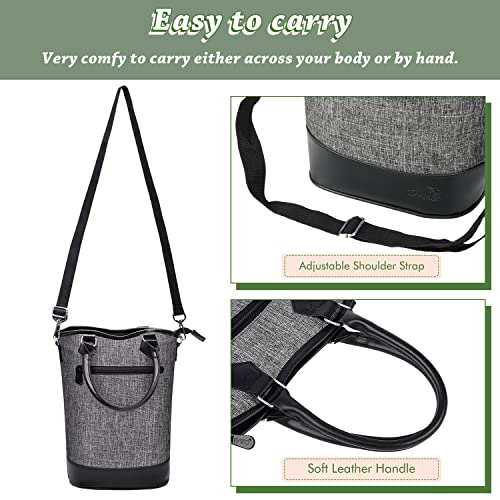 image for Tirrinia Insulated Wine Gift Carrier Tote - Travel Padded 2 Bottle Win