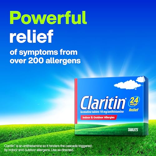 Image of Claritin 24 HR Non Drowsy Allergy Medicine, Loratadine antihistamine tablets, 10 Ct