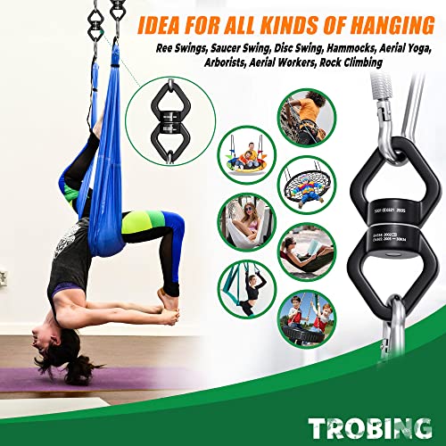 Image of Trobing Swing Swivel, 30KN Rotational Safety Device, 360 Rotator with Hanging Accessory for Aerial Yoga, Hanging Hammock, Web Tree Swing, Swing Spinner and Rock Climbing, Indoor and Outdoor