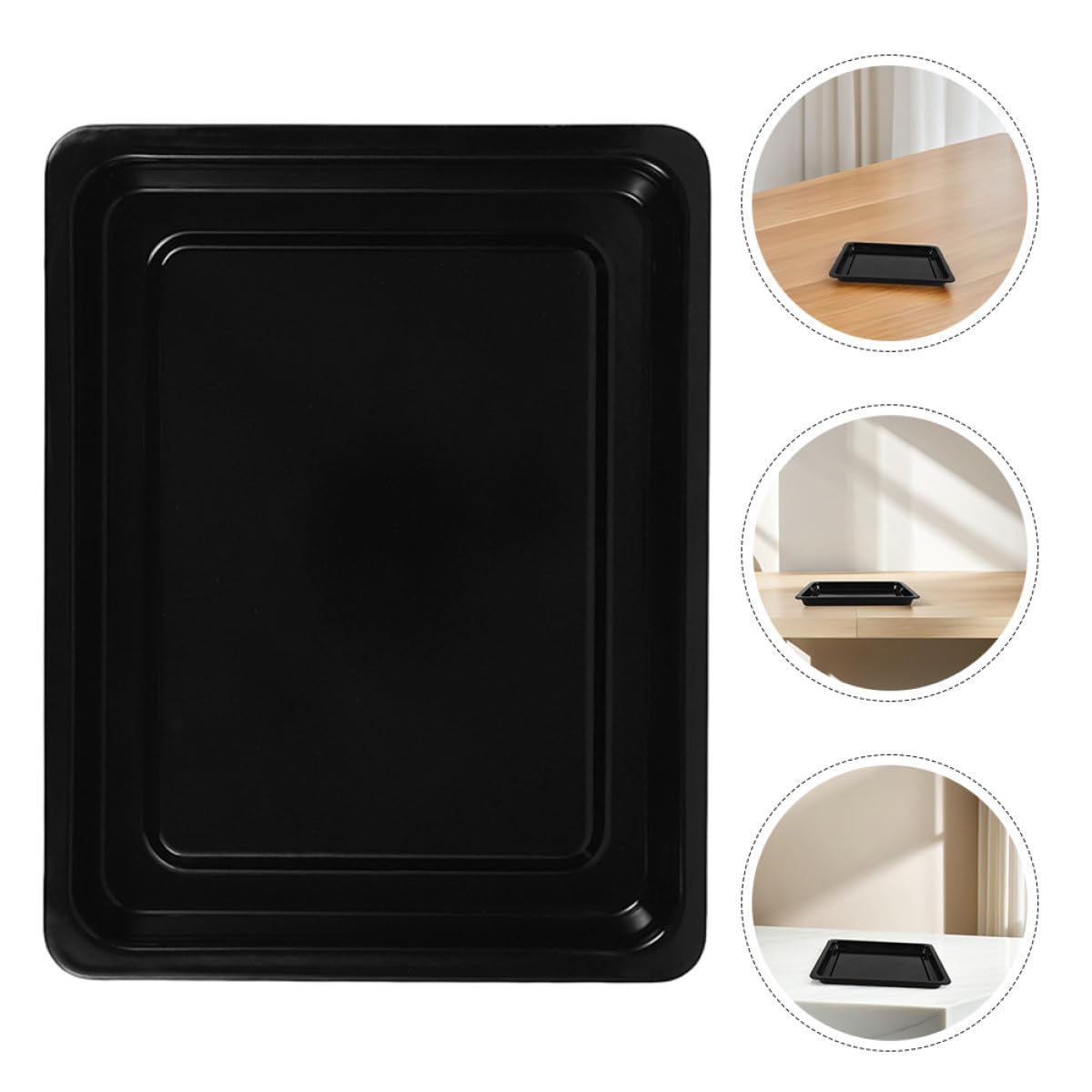 Cabilock 2piezas Bandejas Para Hornear Esmaltadas Negras Resistentes Fáciles De Limpiar Para Cocina y Repostería Comercial Bandejas Para Hornear Planas