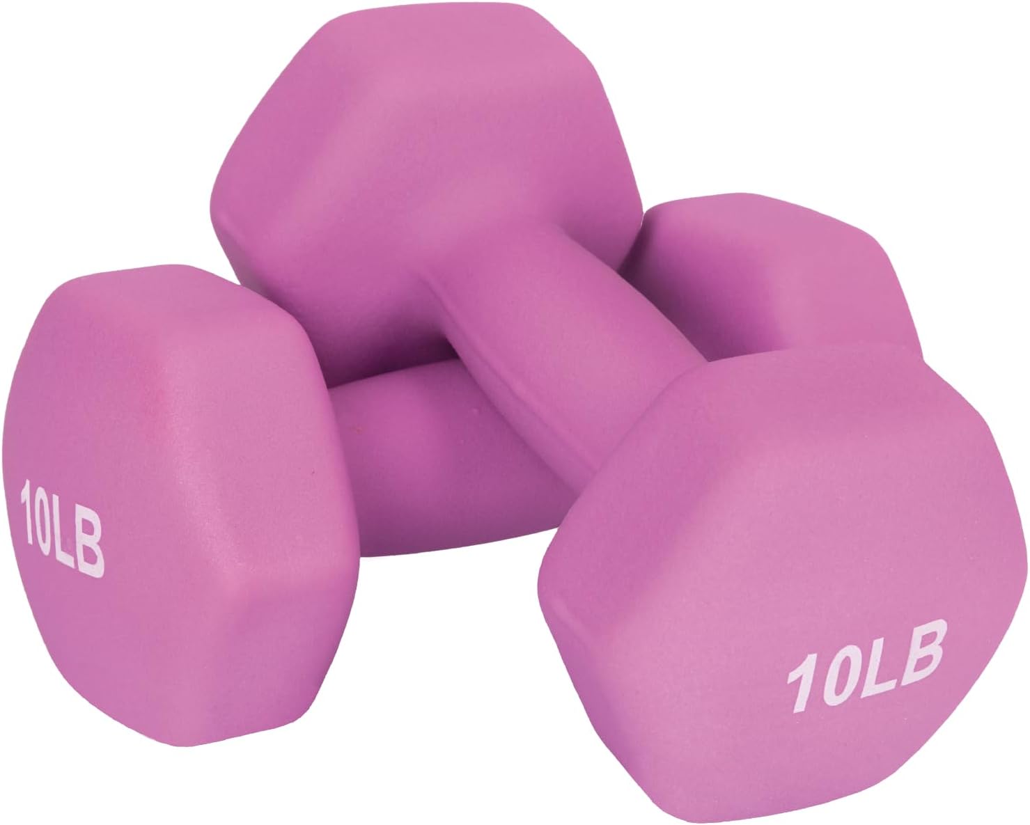 FUXION Neoprene Dumbbell Hand Weights, Sets of 2 Hexagon Non-Slip Weights for Home Gym Yoga Pilates Workout 10lb Pair