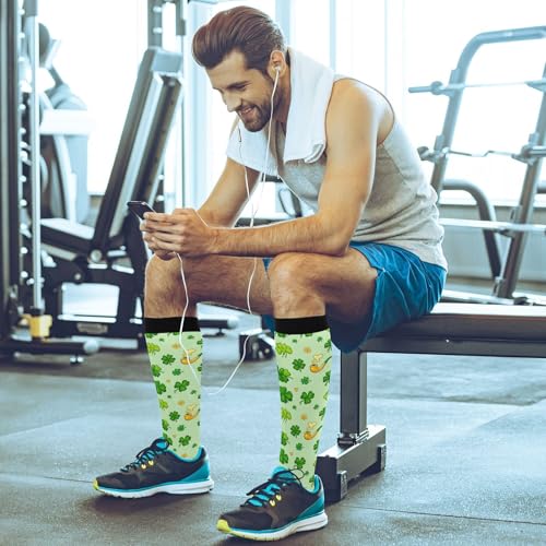 Image of Wusikd Halloween Black Cat Compression Socks for Women and Men Circulation Pumpkin Long Socks for Athletic Running 1