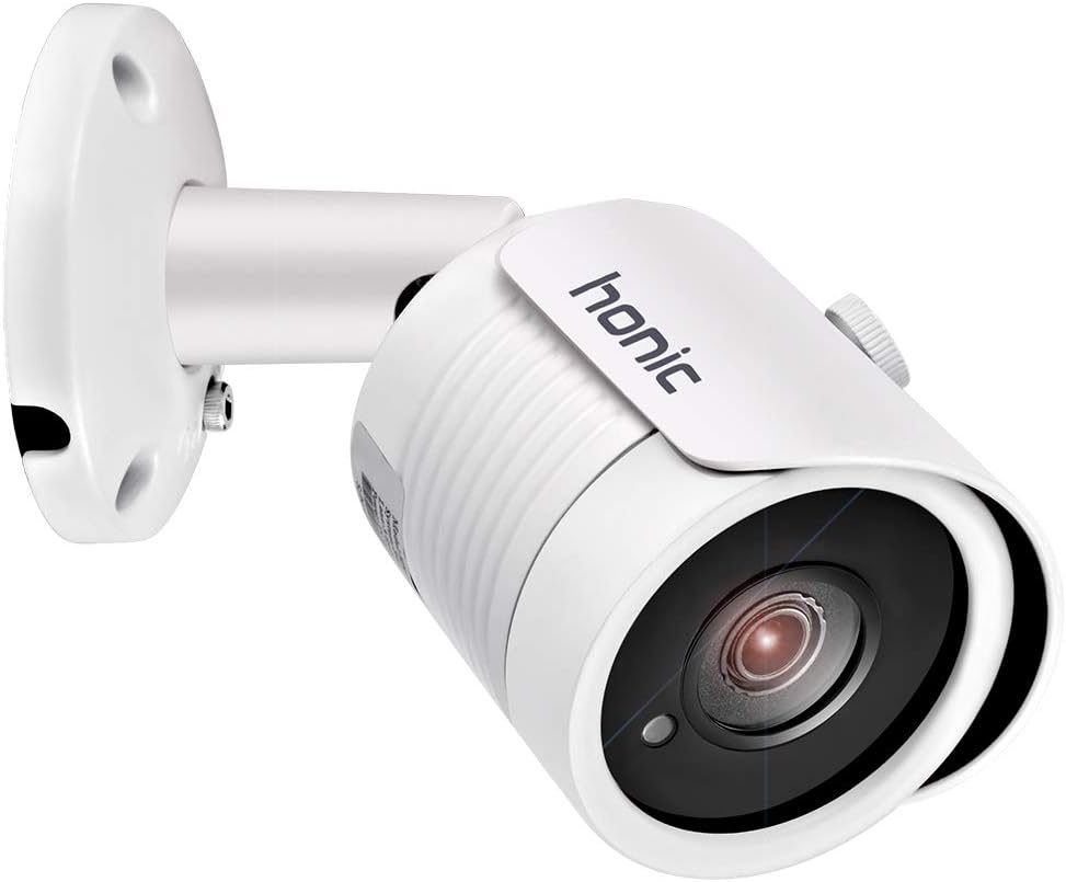 honic Clear Night Vision 2MP Wide Angle (AHD TVI CVI 960H) Indoor Outdoor Bullet CCTV Camera, 1080P Security IR Analog Camera, Waterproof Full HD Cam for Home Video Surveillance (Metal, White)
