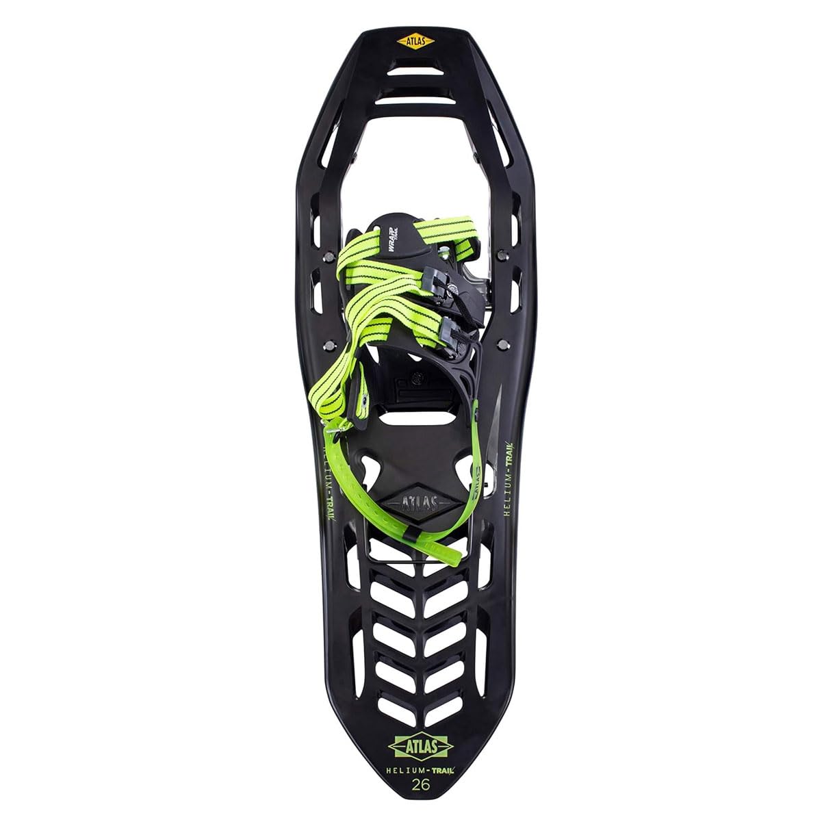 Atlas Snowshoes Helium-Trail Snowshoe, Black/Bright Green, 30