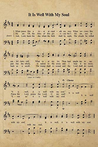 It Is Well With My Soul Hymn Journal: 6X9 Hymnal Sheet Music Notebook With 120 Blank Lined Pages, Christian Song Lyric Gift Book, Gift For Elderly To Write In, Rustic Inspirational Diary #TOP12