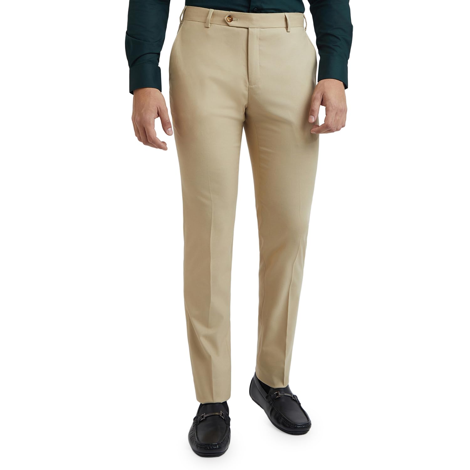 raymond Men Slim Fit Solid Pattern Poly Viscose Blend Flat Front Formal Trouser-picture-34