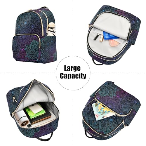 Image of ALAZA Art mandala Boho Ethnic Bohemian Small Backpack Purse for Women Travel Bag Fashion Daypack Back Pack Shoulder Bag