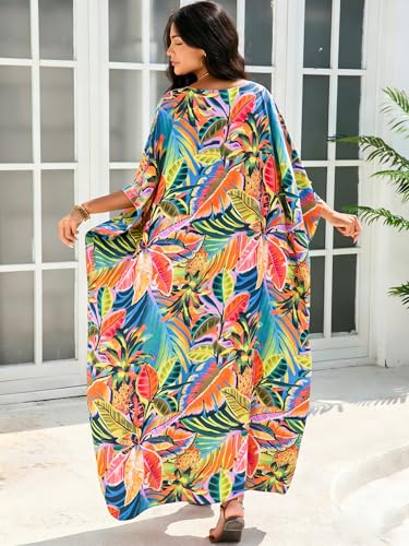 Image of Moss Rose Kaftan Dresses for Women Summer Swimsuit Cover up Caftan Dress