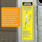 Stickers Sécurité de l'échelle Compatible avec Werner Fiberglass Step Ladder, Extension des étiquettes d'inspection des échelles, Stepladder Safety Labels & Instructions d'emplacement, paquet de 1