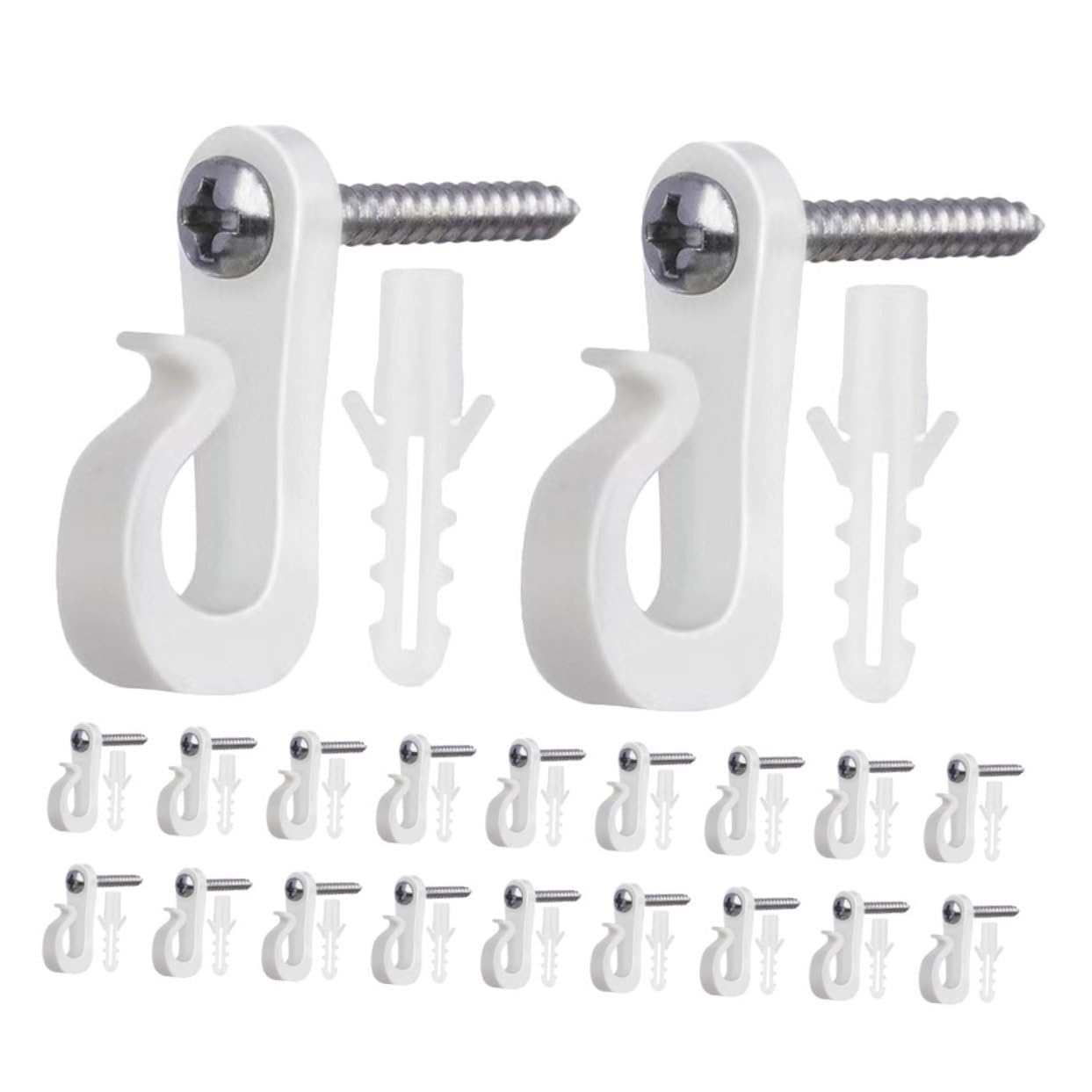 Ciieeo Outdoor String Lights Hooks 20 Pack Screw Hooks for Garden Decor Plant Hanger Clips Fairy Lights