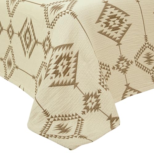 Image of ROYALE LINENS Full /Queen size 3 pc Quilt Set - Lightweight 100% Microfiber Quilted Set - Printed Bedspread - Quilted Blanket Thin Comforter -Bedding Coverlets for All Seasons (Taupe, 1 Quilt - 2 Sham)
