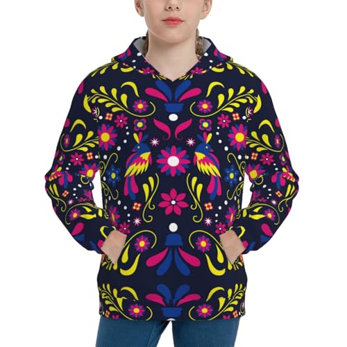 Colorful Mexican Kids Pullover Hoodies Boys Sweatshirts Girls Athletic Clothes with Pocket