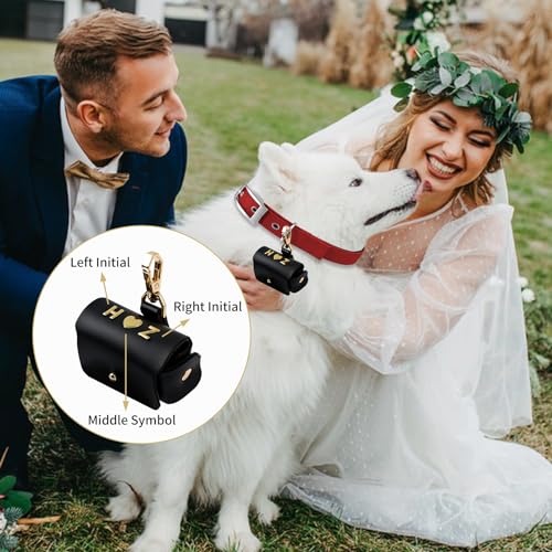 image for DiohSu Ring Bearer Pillows for Dog Collar, Leather Wedding Pillow Box 