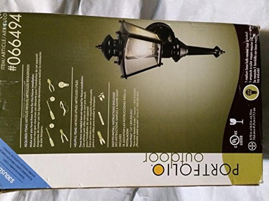 Portfolio Black Motion-Activated Outdoor Wall Light- Black Finish- Model #066494 - ENERGY STAR