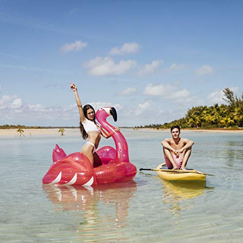 Funboy Giant Inflatable Clear Glitter Flamingo Pool Float, Cup Holder, Luxury Float For Summer Pool Parties And Entertainment #TOP4
