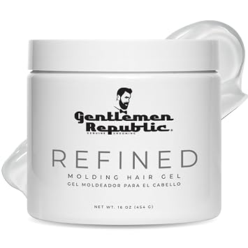 Gentlemen Republic 16oz Refined Hair Gel for Men - Premium Mens Hair Styling Product, 24 Hour High Hold & Shine. No Beeswax, Alcohol, or Parabens, Humidity Resistant