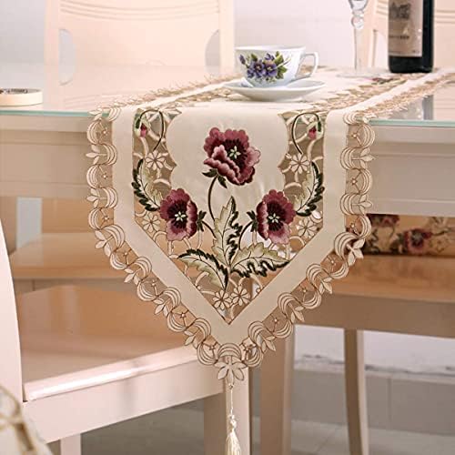 Arzoe Vintage European Flower Lace Table Runner Elegant Runners Cabinet Room Dining Room Table Decoration
