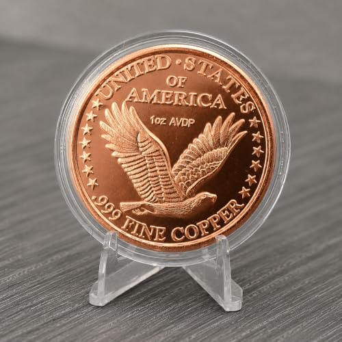 Image of Standing Liberty Quarter Design 1 oz Pure .999 Copper Round Collectible 39mm Coin in Capsule - COA by Heavenly Metals