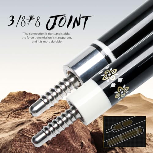 Taco de billar de fibra de carbono 12.5mm profesional miniatura 4
