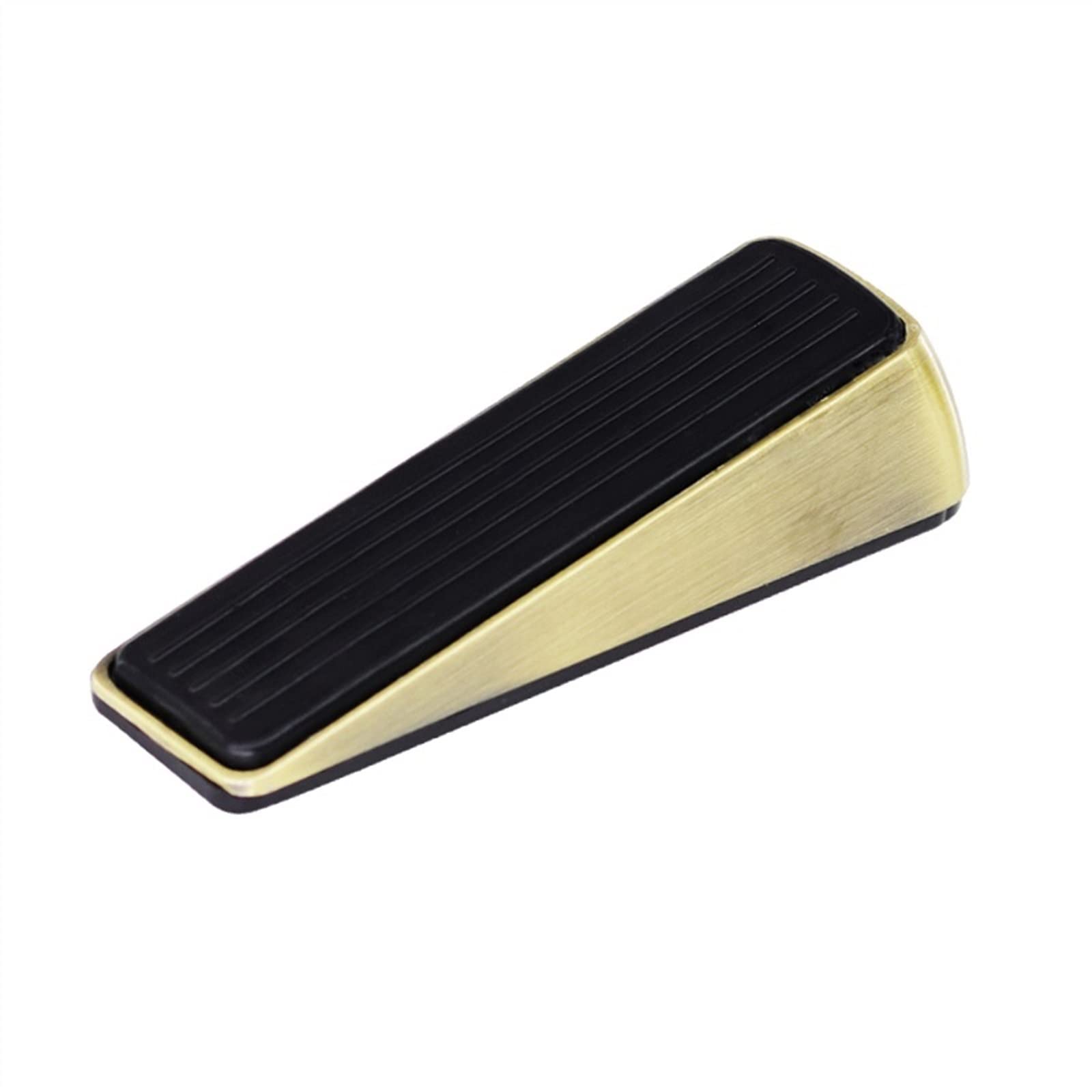 Nvsfzgiyg Gold Nail-Free Zinc Alloy Door Wedge Stop Stopper Rubber Hidden Holders Bronze Black Bright Chrome Hardware 1Pcs(Gold)