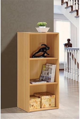 Miniatura 7 de Pemberly Row Estantería de madera con tres estantes en acabado caoba