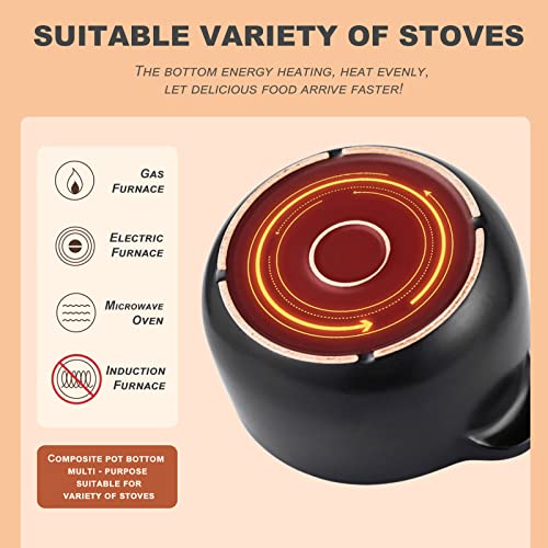 Aroplor Non-Stick Ceramic Cooking Pot 1.2L/1.26Qt/41Oz Spodumene Casserole /Clay Pot/Earthen Pot/Ceramic Cookware With Lid,Uniform Heating,Oven Safe,Heat Resistant,For Cooking Hot Pot Dolsot Bibimbap And Soup #TOP5