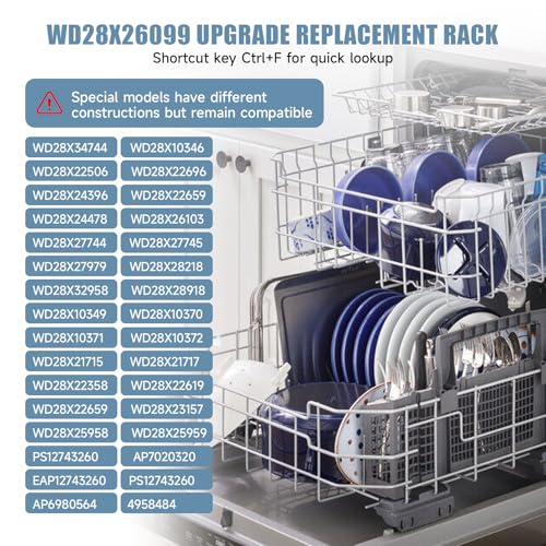 Image of WD28X34744 WD28X26099 Dishwasher Lower Rack Compatible with GE Dishwashers | Replaces WD28X24396,WD28X22659,WD28X28918. Fits Models GDF510PSR3SS, GDF510PSM0SS, GDF510PSMOSS, GDF535PSR0SS, GDF510PSR6SS