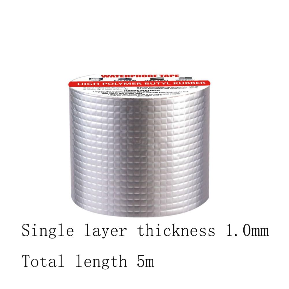 Cinta de butilo para reparación de fugas de techo, cinta de sellado impermeable de 50 mm x 5 m, cinta selladora autoadhesiva fuerte, tira a prueba de fugas para grietas en el techo, RV, HVAC,