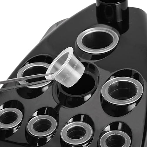 Miniatura 4 de Healifty Tapas de soporte para tinta de tatuaje, bandeja de almacenamiento de abdominales, estante para vasos de pigmento para bolígrafos de tinta,