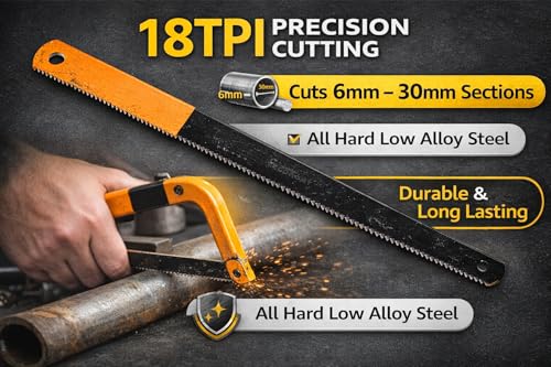 Image of 12 Inch Double Edge All Hard Hacksaw Blades 18 TPI Pack of 10 | Double-edge carbon steel blades for cutting metal sections, rods, pipes and general workshop applications.