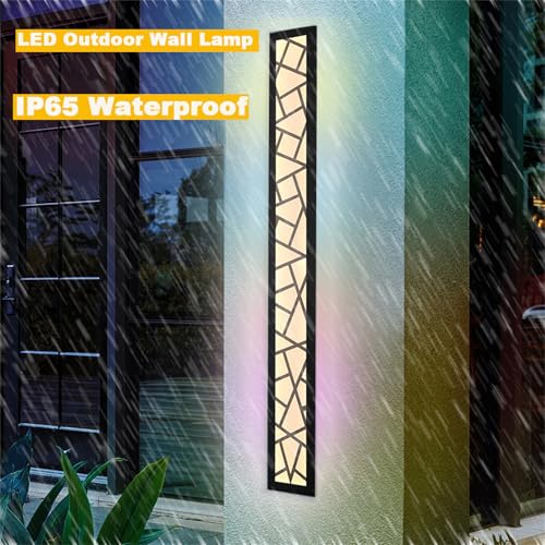 Applique murale LED 120CM noire dimmable avec télécommande pour jardin