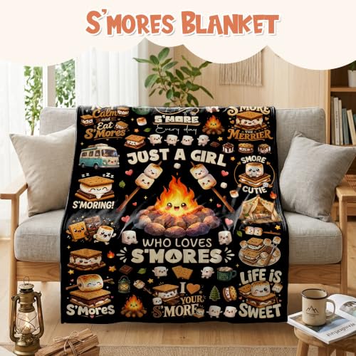 Just a Girl Who Loves S'mores Blanket,Marshmallow Blanket,Camping Blankets - image 2