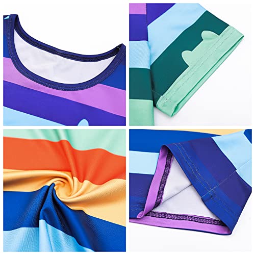 Adreit Rainbow Tutu Dress For Girls, Birthday Girl Outfit Set Costumes With Headband And Bag Halloween Birthday Party Outfits #TOP6