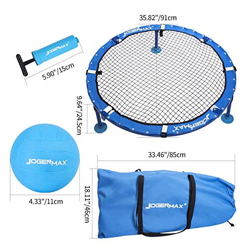 JOGENMAX Fully Foldable Outdoor Game Set, Includes 3 Balls, Drawstring Bag, Suitable for Play on The Lawn, Yard, Beach, or Park. (Blue) - Thumbnail 7
