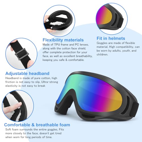4-FQ Motorcycle Goggles 3-Pack