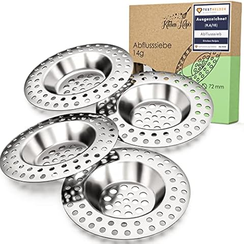 Kitchen Helpis® 4X Abflusssieb für ALLE ABFLÜSSE geeignet, extra schwer -14g Cover