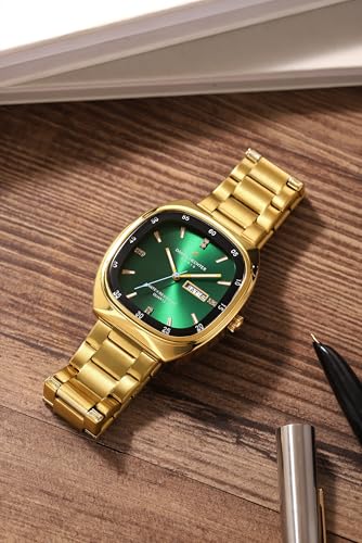 Image of Daniel Hechter Paris Bercy Collection Analog Quartz Watch for Men with Square Dial, Day-Date Display, Crystal Hour Markers and Stainless Steel Strap - DHM1053