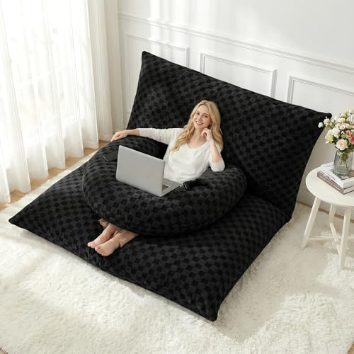 HABUTWAY 3 in 1 Bean Bag Chair with Portable U-Shaped