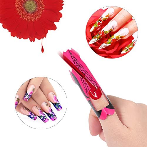 Tvoip 100Pcs/Pack Nail Forms Extension Tips Guide Extension French DIY Tool Acrylic UV Gel Nail Art Tools Builder Sticker Sculpting (Fish)