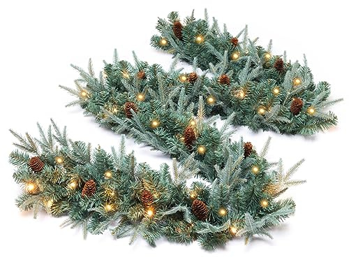 Somikis 0209GL 9Ft Christmas Garland, Battery Operated Pre-Lit Xmas Garland thumb #2