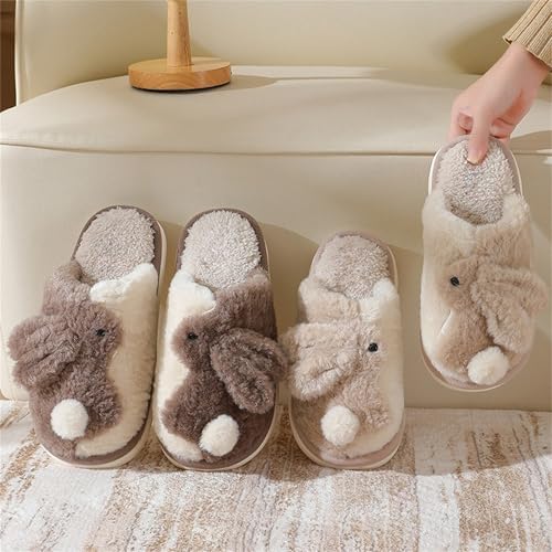 Bunny Slippers - Warm Cotton Cartoon Animal Plush Slippers for Men & Women - Non Slip3