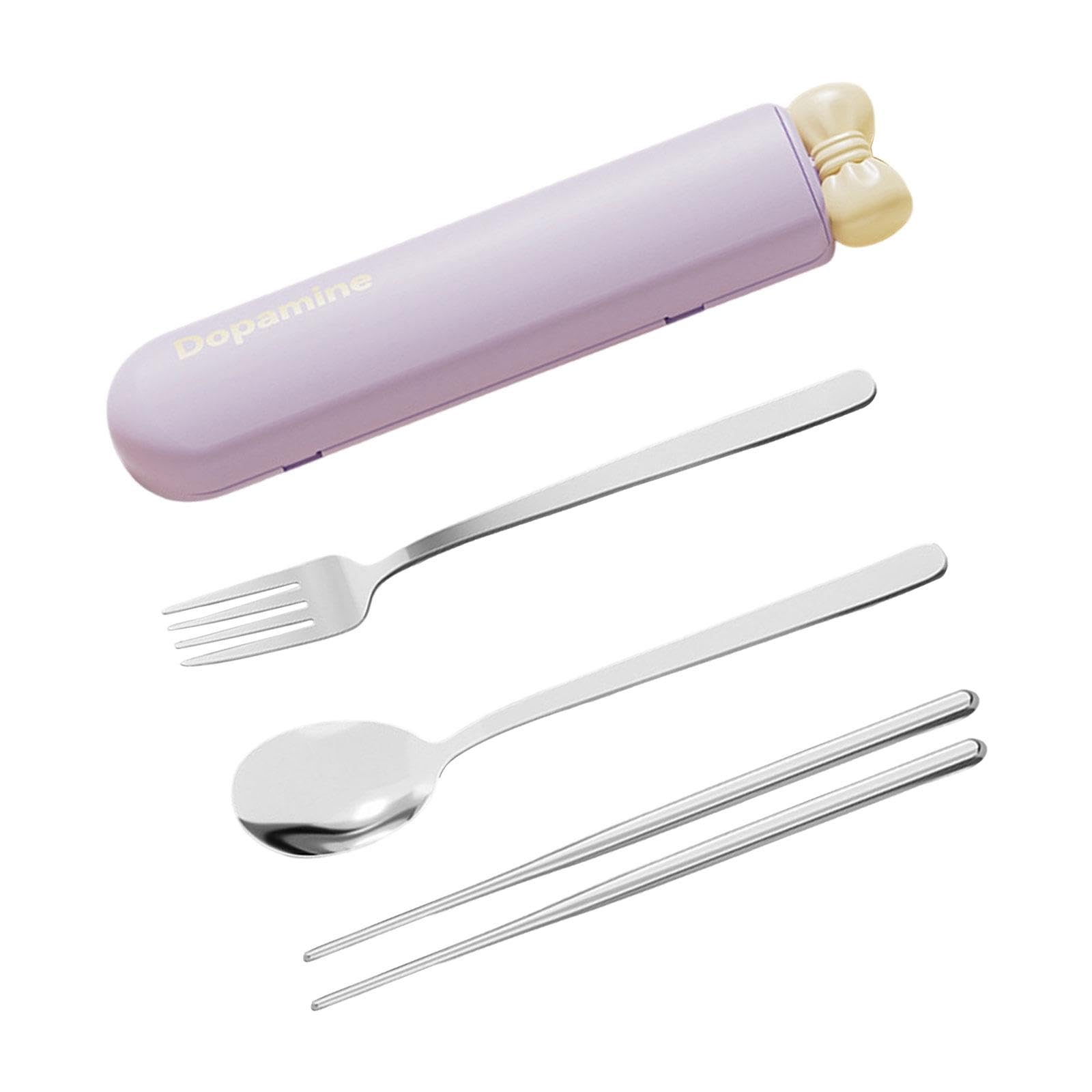 Spoon Chopsticks Set Magnetic Gadgets Tableware Kit for Home Camping Kitchen Purple 4 Pieces-image-17