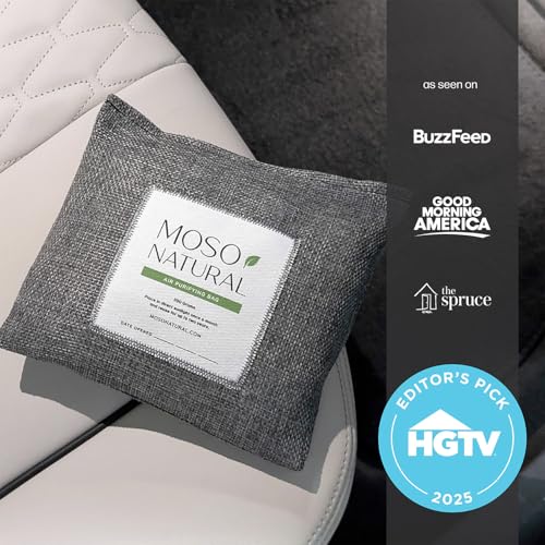 Image of MOSO NATURAL Unscented Air Purifying Bag A Scent Free Odor Eliminator For Cars, Trucks And Suvs. Premium Moso Bamboo Charcoal Odor Absorber 300 G (Pack Of 1) Black, Long Lasting| Lasts up to 2 years!